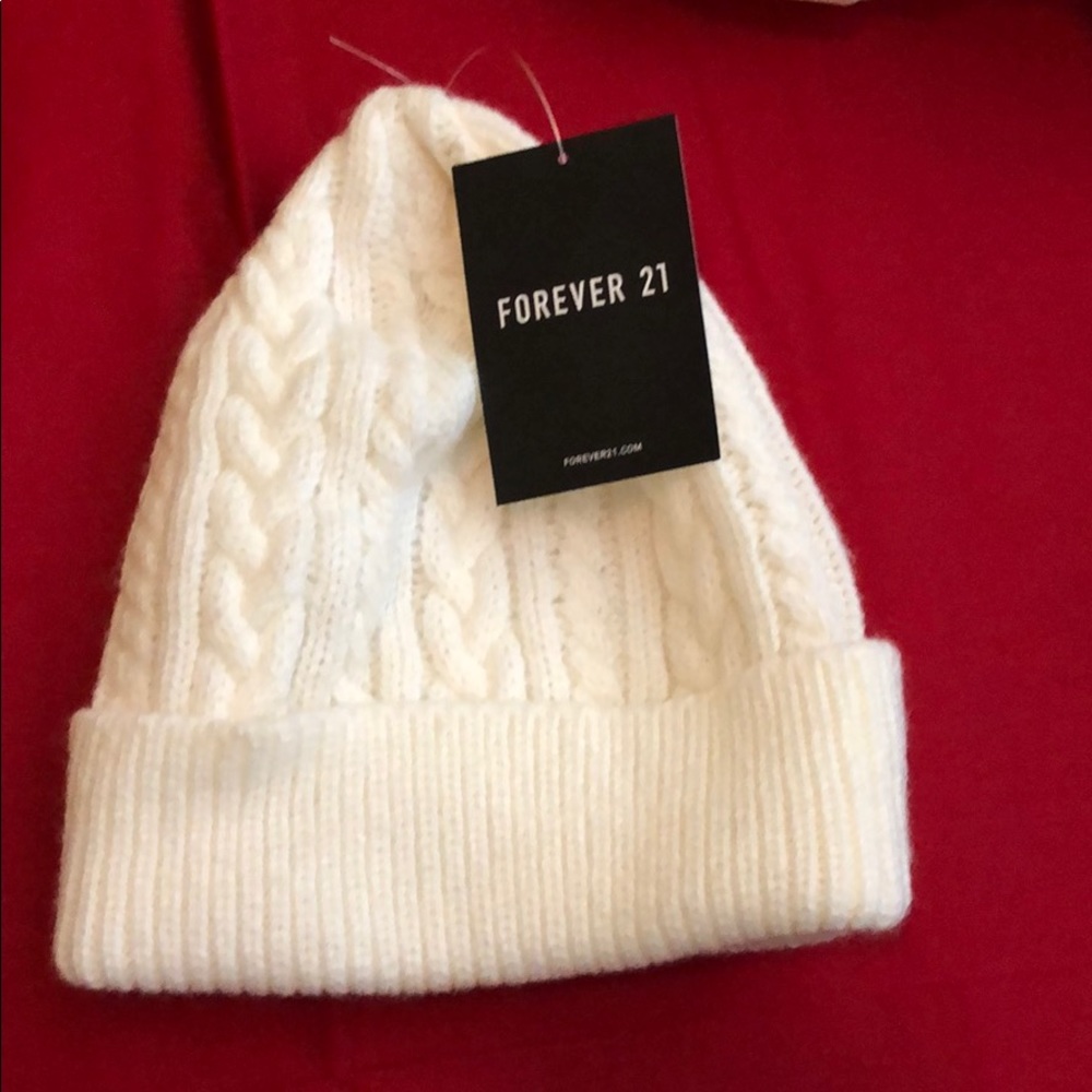 Cute white beanie